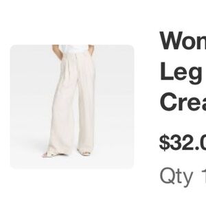 A new day cream wide leg trouser pants SZ 0